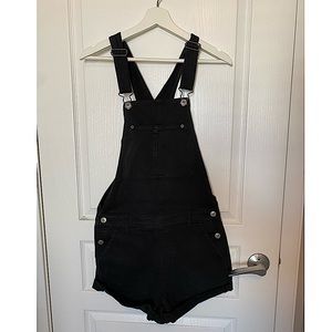 American Eagle Black Denim Overalls